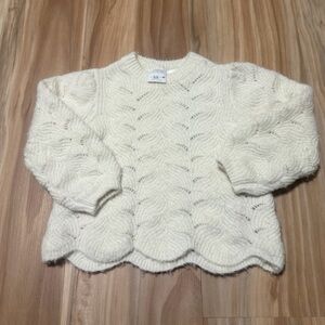 Zara Girl’s Cream Soft Knit Sweater Size 9-12m
